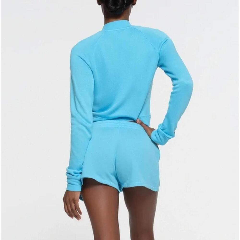 NWOT Skims French Terry Modal Zip Up Light Weight Sweatshirt Cyan Large - Picture 4 of 7